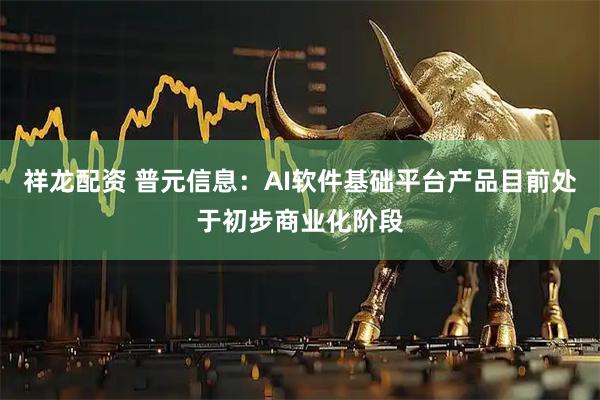 祥龙配资 普元信息：AI软件基础平台产品目前处于初步商业化阶段